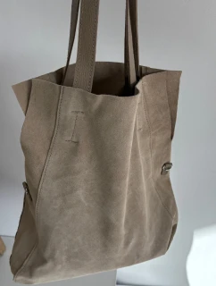 Semišová taška Shopper světle béžová Miraya