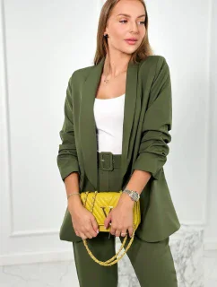 Elegantní souprava saka a kalhot khaki