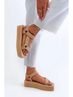 Dámské sandály na platformě béžové Edireda