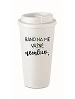 RÁNO NA MĚ VÁŽNĚ NEMLUV. - bílý termohrnek 475 ml
