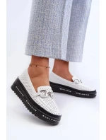 Dámské mokasíny LR750 / 197161 Bílá s černou - S.Barski Dámské mokasíny LR750 / 197161 Bílá s černou - S.Barski