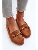 Lesklé dámské mokasíny s řetízkem Camel Aredilla