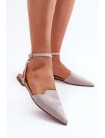 Šedé baleríny z ekologického semiše s špičatými špičkami Ellesara