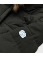 Dámská zimní bunda parka v army barvě s kožešinovou podšívkou (M-21013)