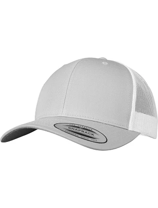 Flexfit 6606/6606T 6 panelová vintage kšiltovka "Trucker" 55.6606 silver/white