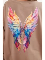 Dámská oversize mikina z bavlny s barevnými křídly na zádech fango