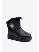 Dětské sněhule s vyplněním z kožešiny černé Big Star MM374082