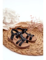 Dětské sandálky Se Zapínáním Na suchý zip Černé Sarniema