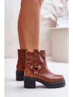 Dámské Kožené Botky Na Zip Hnědé Lewski 3435 Dámské Kožené Botky Na Zip Hnědé Lewski 3435