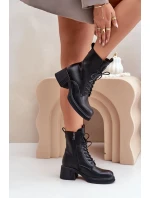 Zateplené Dámské Kotníkové Boty z Přírodní Kůže Vinceza 66671 Černé