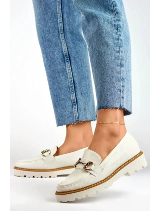 Dámské mokasíny GQ97 Bílá-ecru - Lady Glory Dámské mokasíny GQ97 Bílá-ecru - Lady Glory