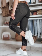 Dámské kalhoty s páskem MADELINA černé FashionStreet UY2629