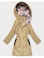 Lekka parka damska na podszewce Goodlookin piaskowa (KK60407-2#)