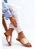 Dámské kožené žabky zlato Amite