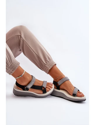 Dámské sandály na platformě a klíně Big Star NN274A054 šedé