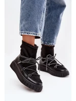 Dámské sněhule s šněrováním Černé Isalisse