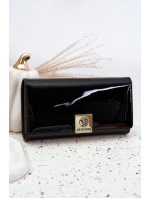Lakovaný dámský peněženka s drobinkami černá Selavie Lakovaný dámský peněženka s drobinkami černá Selavie