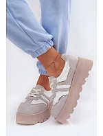 Semišové tenisky na platformě GOE TT2N4052 bílé