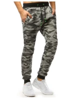 Pánské světle šedé teplákové kalhoty moro UX3509