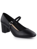 Černé lodičky Sergio Leone na nízkém podpatku s páskem PB176