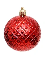 DEKORATIVNÍ PLASTOVÁ CETKA 6CM SADA 35 KS ČERVENÁ