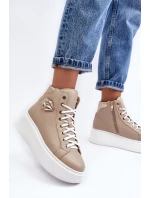 Dámské vysoké tenisky na zip Lemar Bež Katerin