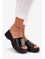 Kožené Dámské Pantofle S Ozdobou Černé Vinceza 79526 Kožené Dámské Pantofle S Ozdobou Černé Vinceza 79526