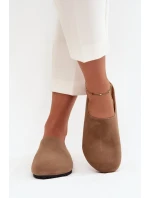 Dámské nazouváky na platformě tmavě béžové Sylviane