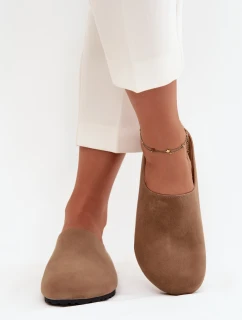 Dámské nazouváky na platformě tmavě béžové Sylviane