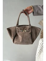 Kožená semišová kabelka béžová Orselle