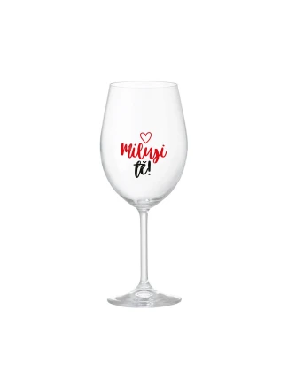 MILUJI TĚ! (SRDÍČKO) - čirá sklenice na víno 350 ml MILUJI TĚ! (SRDÍČKO) - čirá sklenice na víno 350 ml