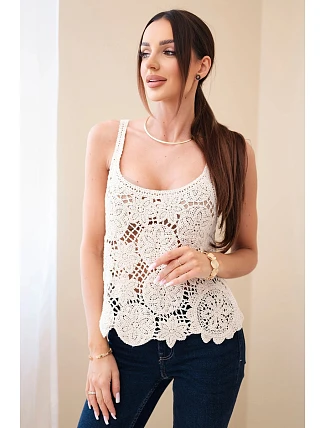 Dámská viskózová halenka bez rukávů s výstřihem do V džínová