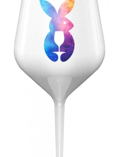 ZAJÍČEK - bílá nerozbitná sklenice na víno 470 ml