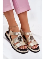 Kožené dámské sandály lakované s ozdobným detailem Artiker 56C0691 černé