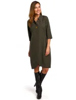 S189 Blejzrové šaty - khaki barva S189 Blejzrové šaty - khaki barva
