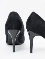 Pěkné dámské  lodičky černé na jehlovém podpatku