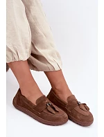 Mokasyny Barefoot z přírodního semiše Zazoo 10220 hnědé Mokasyny Barefoot z přírodního semiše Zazoo 10220 hnědé