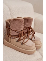 Dámské sněhule D.Franklin s kožešinou – béžové