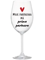MOJE PARTNERKA MÁ PRÍMA PARTNERA - čirá sklenice na víno 350 ml