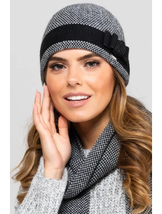 Dámská čepice Katalonia černo-bílá - Kamea Dámská čepice Katalonia černo-bílá - Kamea