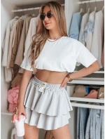 FALBELA mini sukně s volánem světle šedá FashionStreet CY0496