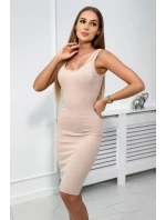 Souprava halenka + pruhované šaty béžová Souprava halenka + pruhované šaty béžová