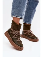 Dámské sněhule s tkaničkami tmavě zelené Isalisse