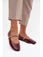 Dámské baleríny s lesklými pásky Ilirene – bordó