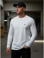 FashionStreet pánské bílé tričko s dlouhým rukávem LX0537