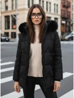 Dámská zimní prošívaná bunda s kapucí černá FashionStreet TY5330