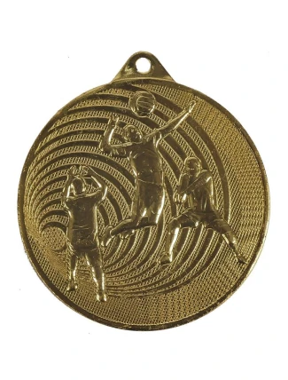 Zlatá volejbalová medaile z oceli MMC3073/G Zlatá volejbalová medaile z oceli MMC3073/G