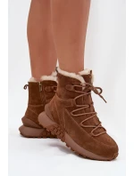 Dámské Sněhule Z Semiše S Kožíškem Big Star SS274318 Hnědé