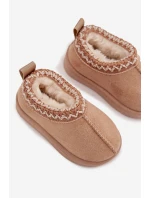 Sněhule Dětské Kotníkové Na Platformě Zateplené Kožešinou Béžové Vilabria