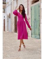 Dámské šaty SUK0372 Tmavě fialová - Roco Fashion
